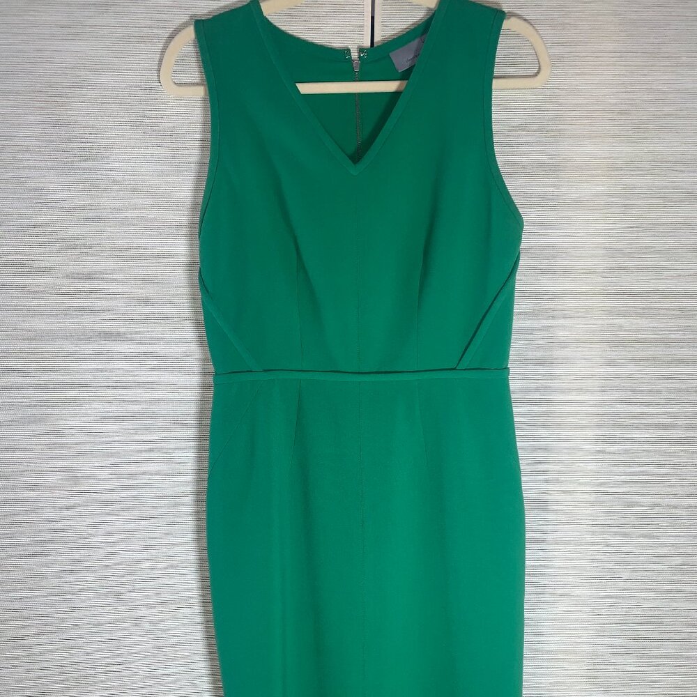 Classiques Entier Colette Sleeveless V-Neck Sheath Dress Kelly Green Size 4